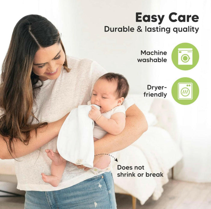Muslin Burp Cloths Baby - 5-Pack Organic Bamboo Cotton Burp Cloth.