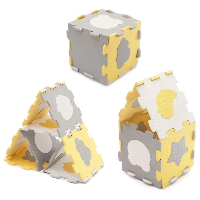 Kinderkraft Foam Mat Puzzels Luno Shapes (Yellow) 165*185cm