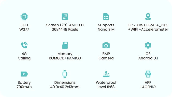 Lagenio Smart Watch with AMOLED 680 Display