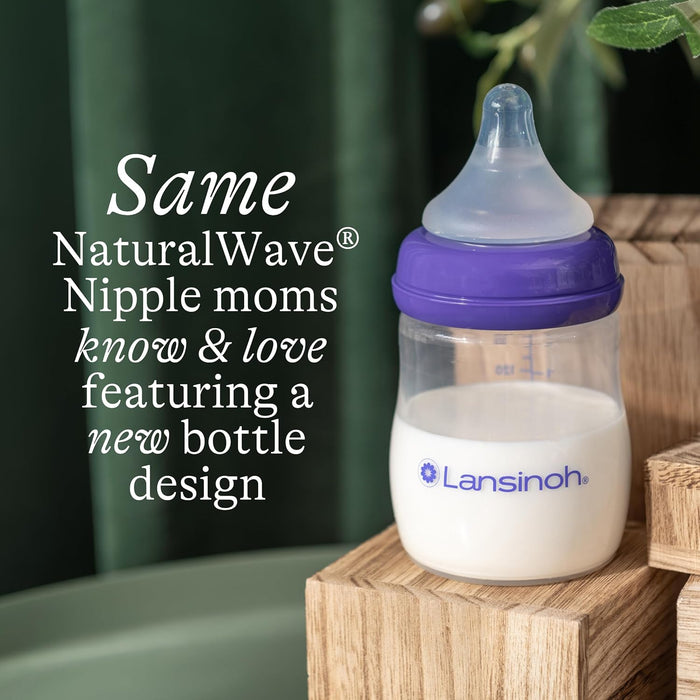 Lansinoh Anti-Colic Baby Bottle for Breastfeeding Babies, 5 Ounces,