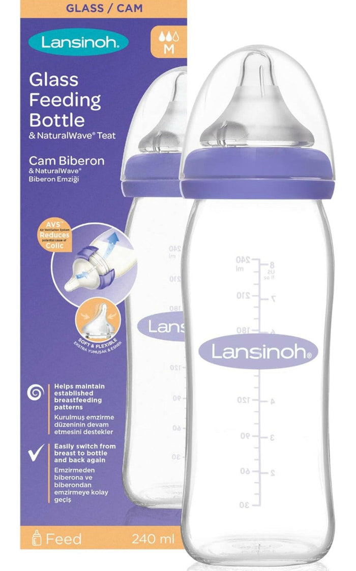 Lansinoh Glass Feeding Bottles 240ml.