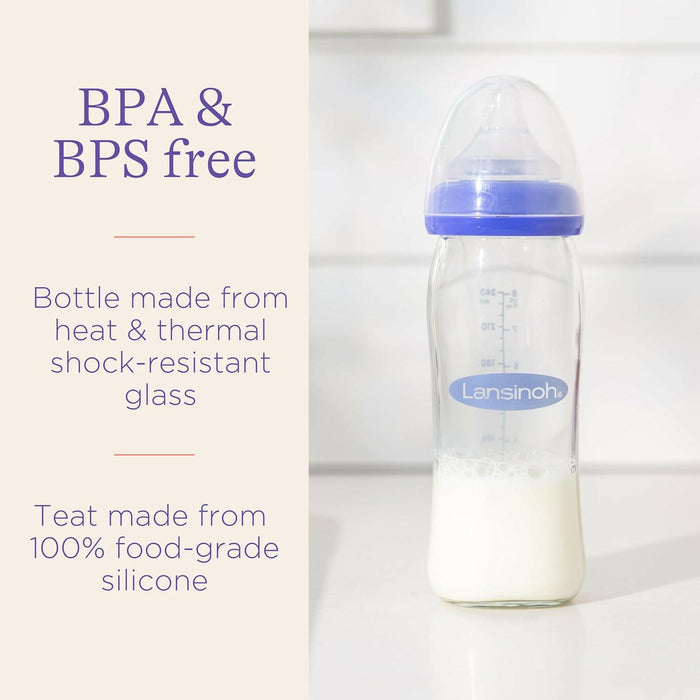Lansinoh Glass Feeding Bottles 240ml.