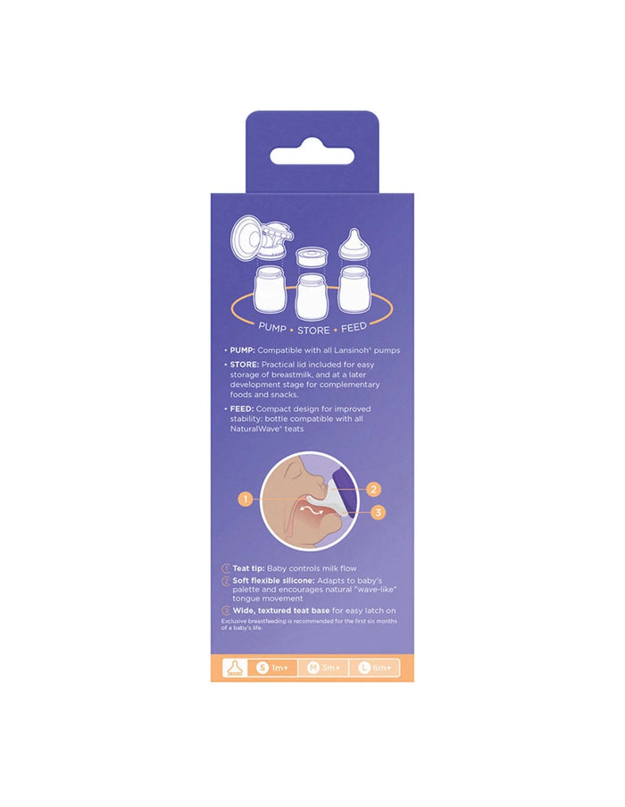 Lansinoh Plastic Feeding Bottle, Slow Flow Nipple, 160 ML