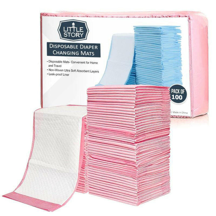 Little Story Disposable Diaper Mats for Changing - Pack of 100pcs