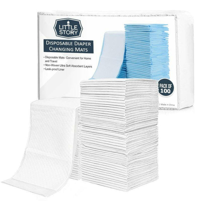 Little Story Disposable Diaper Mats for Changing - Pack of 100pcs