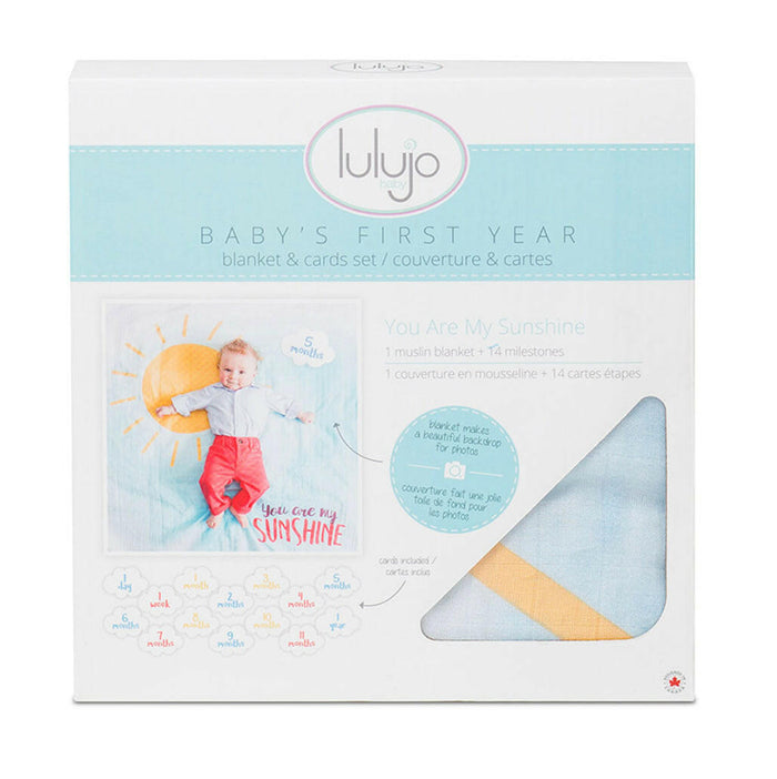 Lulujo - Baby's First Year Blanket & Card Set - Sunshine.