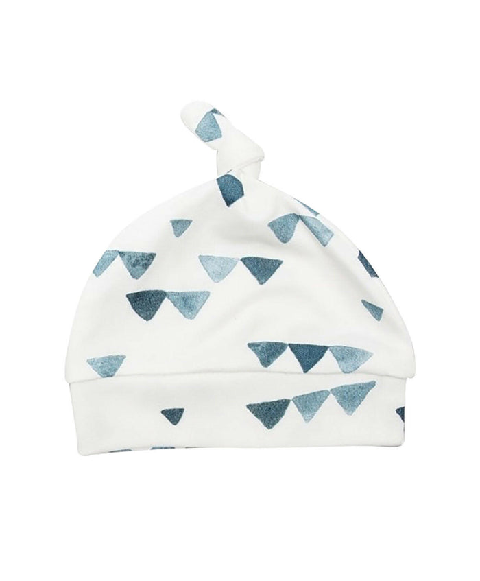 Lulujo - Bamboo Hat & Swaddle Blanket - Navy Triangles.