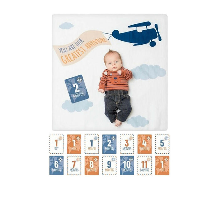 Lulujo - First Years Blanket & Card Set - Greatest Adventure.