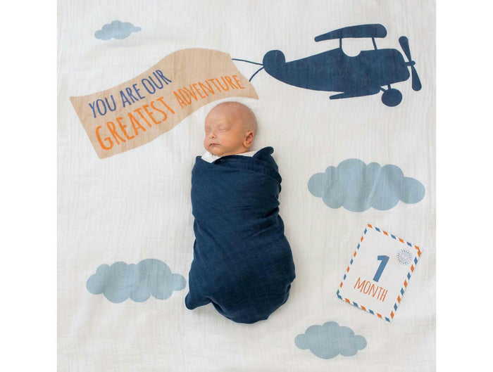 Lulujo - First Years Blanket & Card Set - Greatest Adventure.