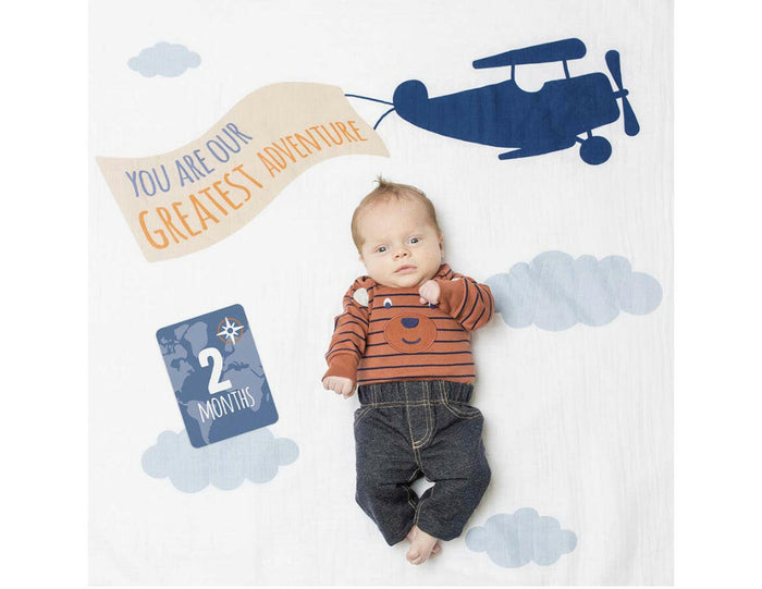 Lulujo - First Years Blanket & Card Set - Greatest Adventure.