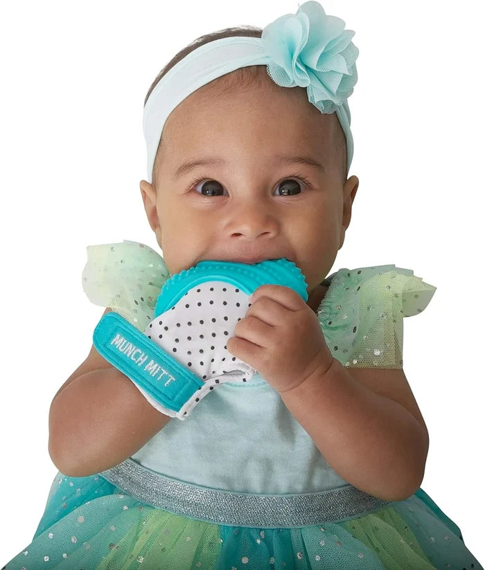 Malarkey Kids Munch Mitt Teething Mitten (Aqua Blue)