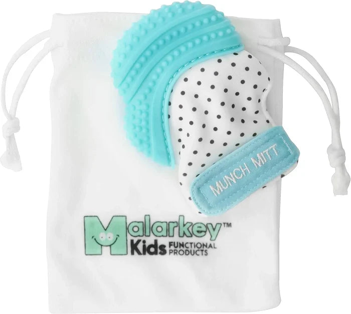 Malarkey Kids Munch Mitt Teething Mitten (Aqua Blue)