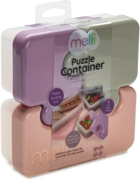 Melii Puzzle Container - Pink, Purple, Grey.