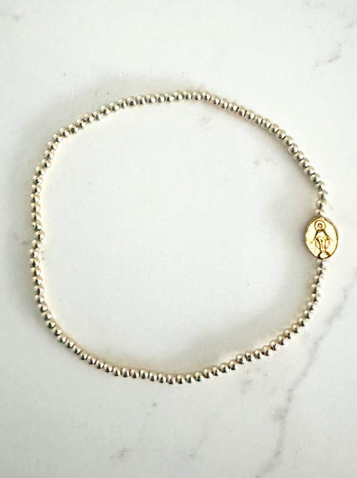 Miraculous Medal Bracelet: Adults / Divine Gold - 2mm