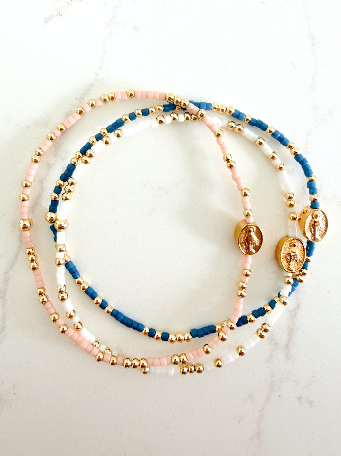 Miraculous Medal Bracelet: Adults / Divine Gold - 2mm