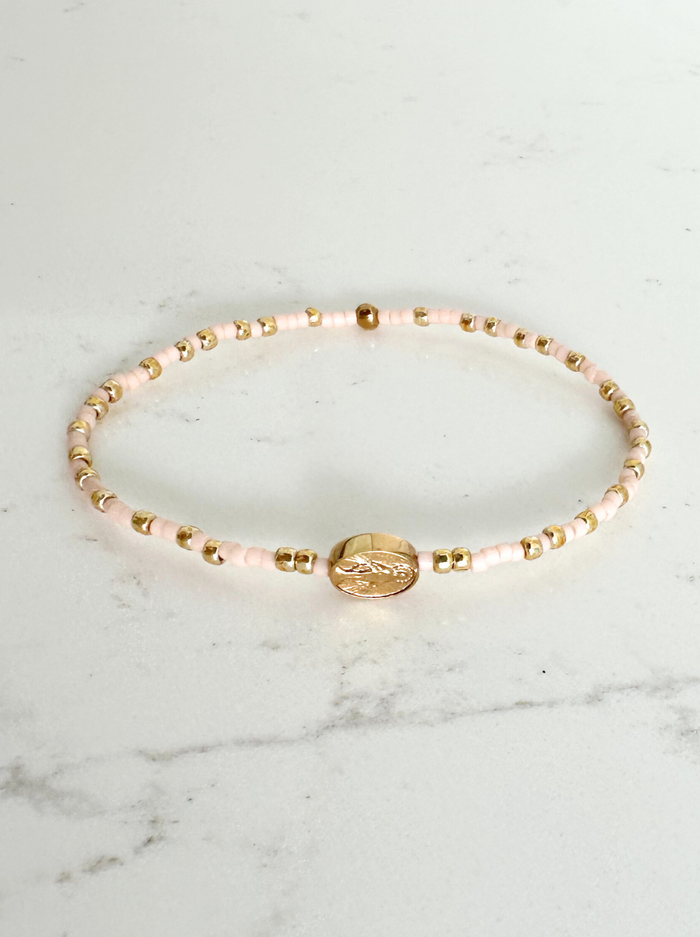 Miraculous Medal Bracelet: Adults / Divine Gold - 2mm