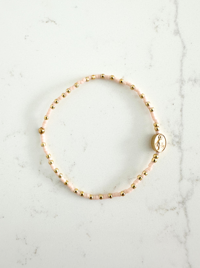 Miraculous Medal Bracelet: Adults / Divine Gold - 2mm