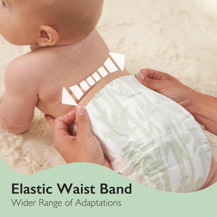 Momcozy Baby Diapers, Natural Bamboo Diapers for Sensitive Skin with Leak-Proof 3D Legcuffs.