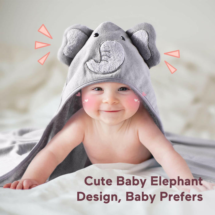 Momcozy Baby Hooded Towel, 8-Piece Baby Bath Towel for Boys or Girls.
