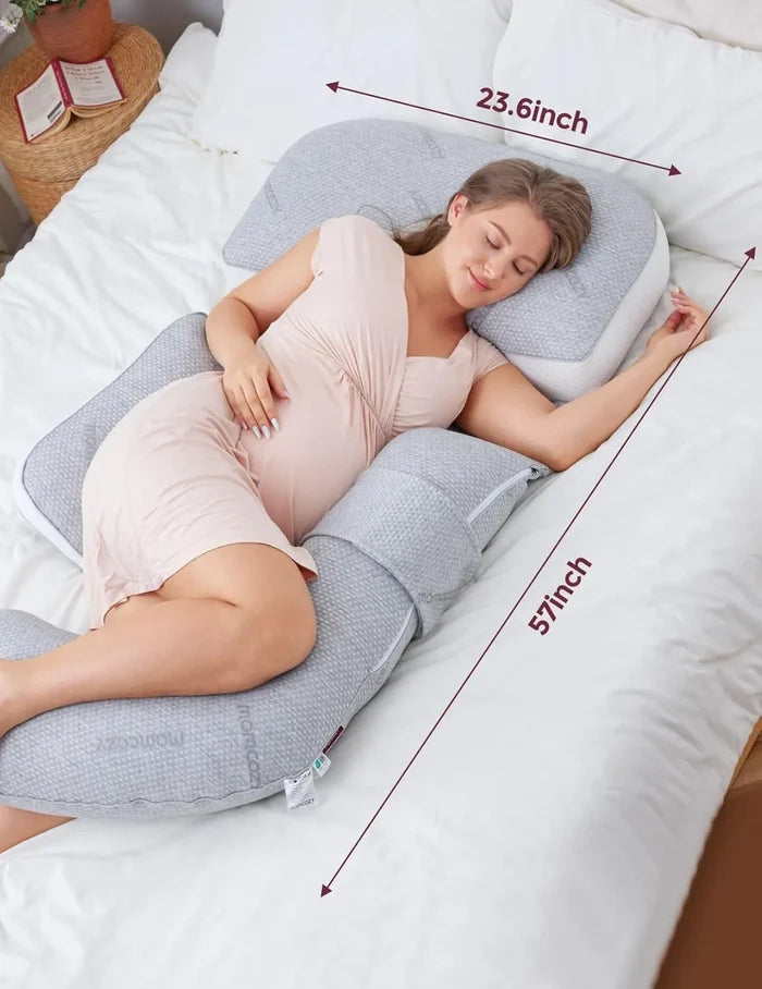 Momcozy G-Shaped Pregnancy Pillow (Grey)