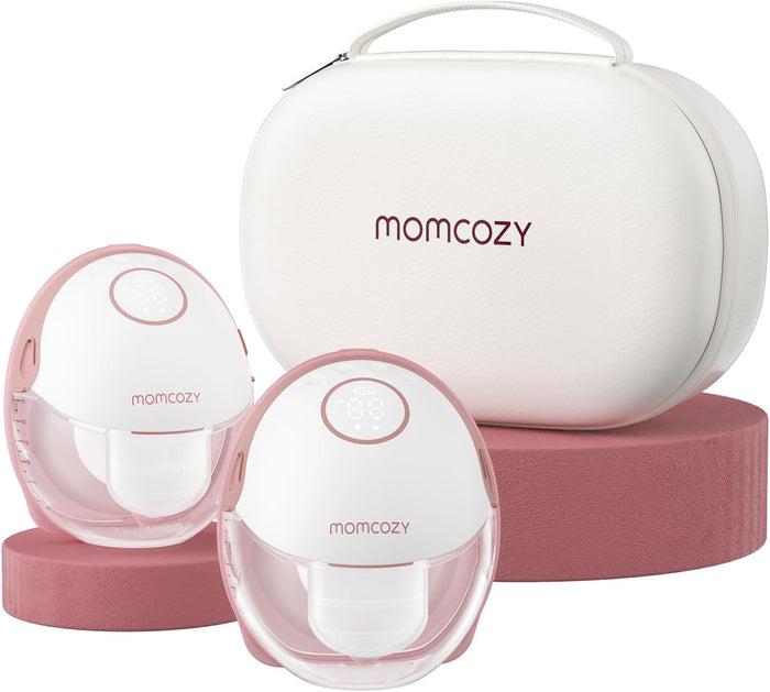Momcozy M6 Wearable Breast Pump - Mobile Style (Maroon)
