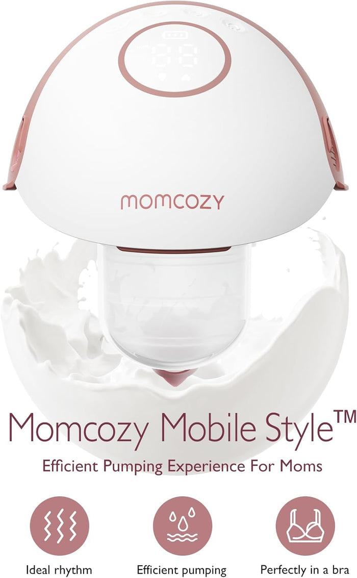Momcozy M6 Wearable Breast Pump - Mobile Style (Maroon)