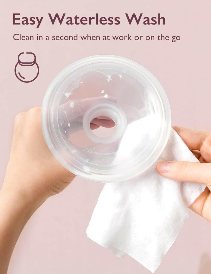 Momcozy Natural Breast Pump Wipes for Pump Parts Cleaning On-the-go, 30 Count.