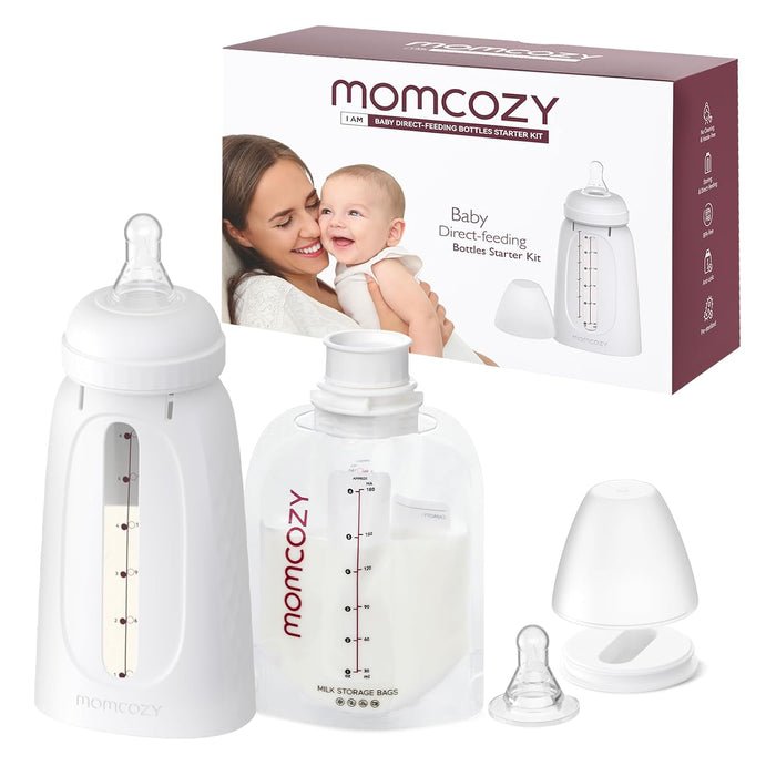 Momcozy Portable Disposable Baby Bottle Kit for Travel, 6oz