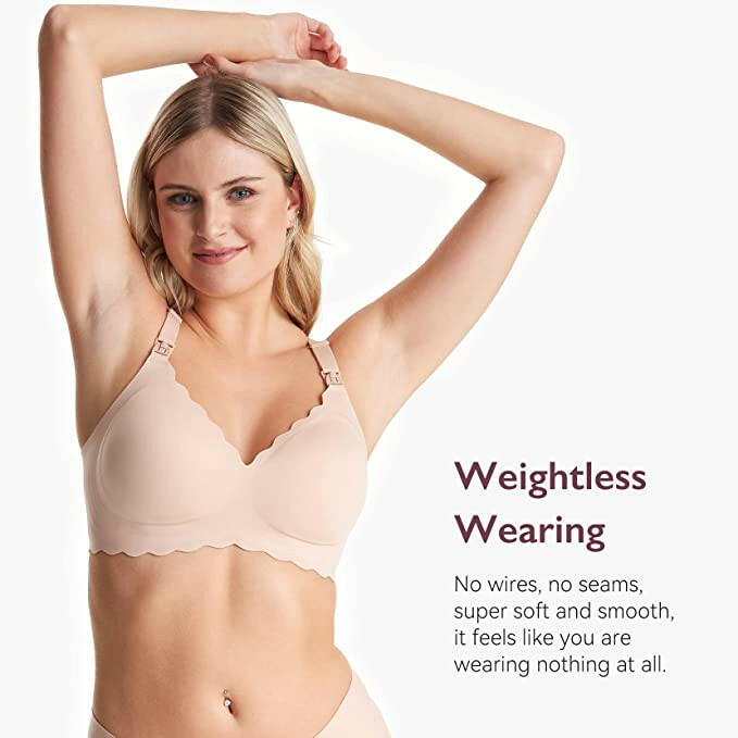 Momcozy Seamless Support Floral Nursing Bra.