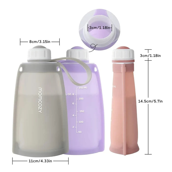 Momcozy Silicone Milk Storage Bags (Pack of 5)