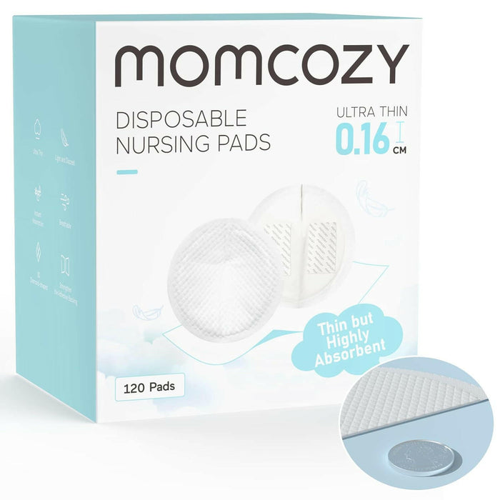 Momcozy Ultra-Thin Disposable Nursing Pads, Super Absorbent and Breathable (120 Count).