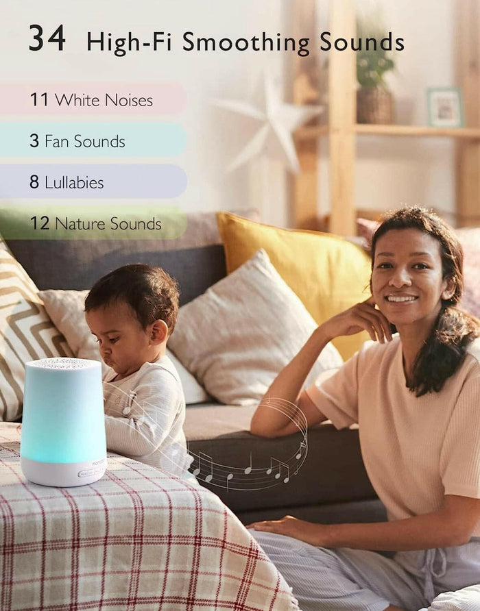 Baby Sound Machine, Momcozy White Noise Machine for Baby Sleeping with Night Light.