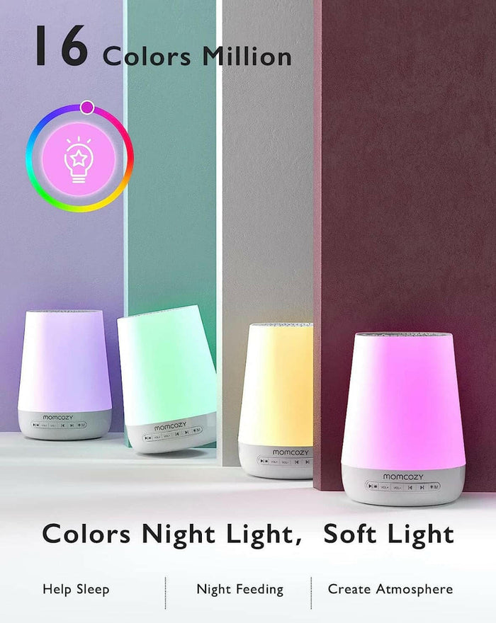 Baby Sound Machine, Momcozy White Noise Machine for Baby Sleeping with Night Light.