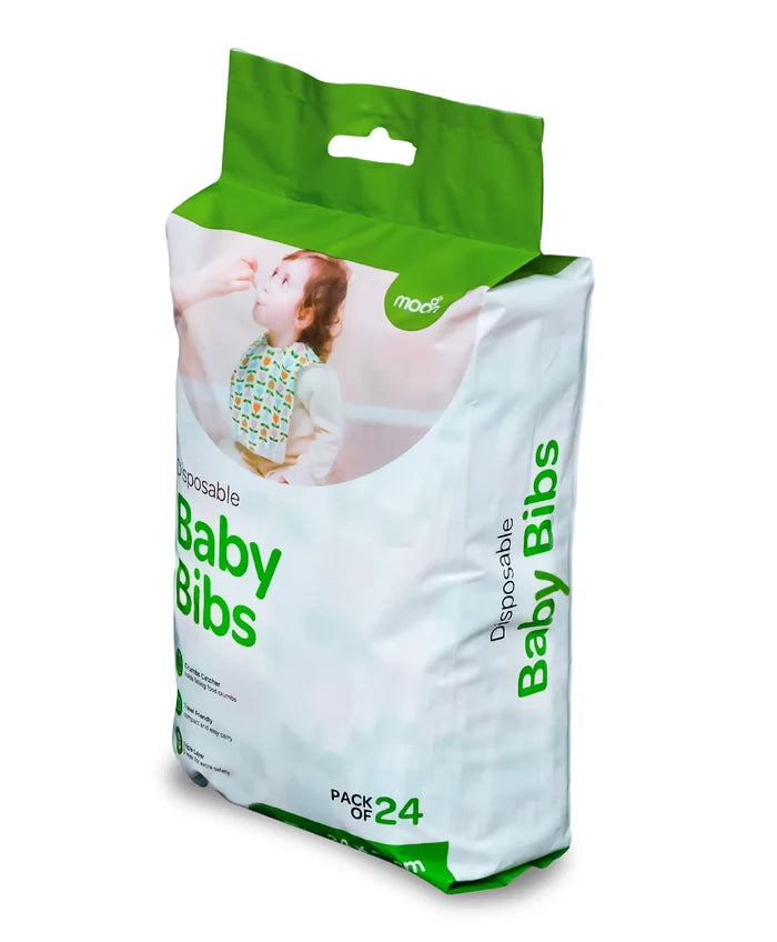 MOON Disposable Waterproof Leak-Proof Portable Bibs - Pack of 24