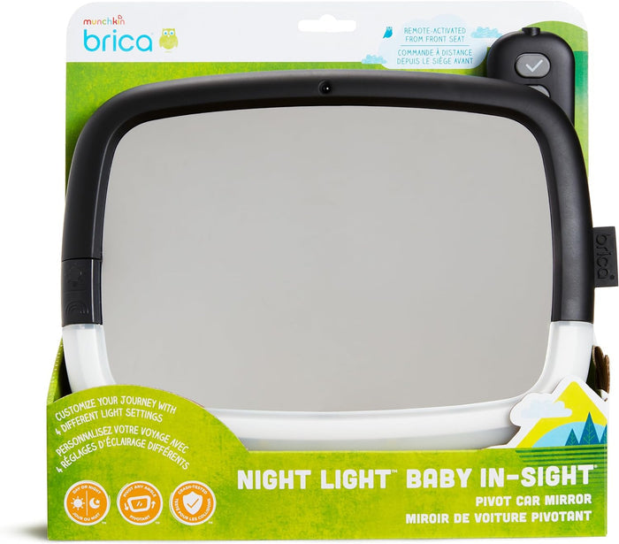 Munchkin Brica Night Light Pivot Baby in-Sight Adjustable Car Mirror