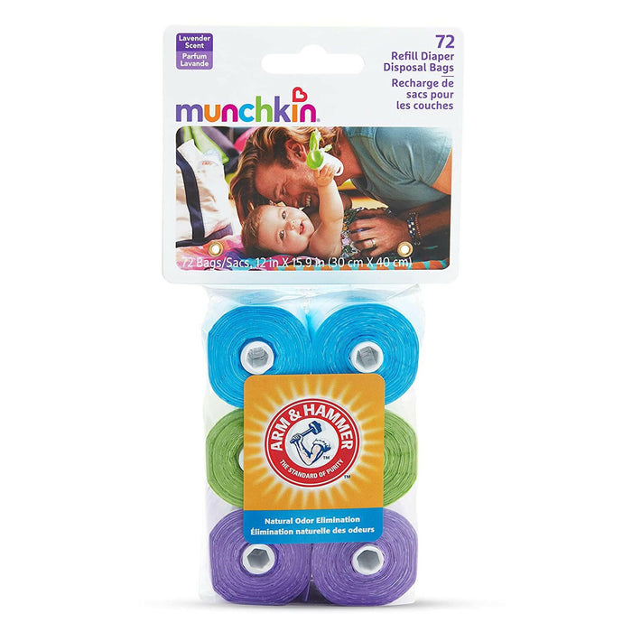 Munchkin Arm and Hammer Diaper Bag Refills, 72 Count.