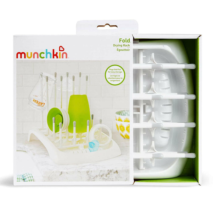 Munchkin Fold Baby Bottle Countertop Drying Rack, White.