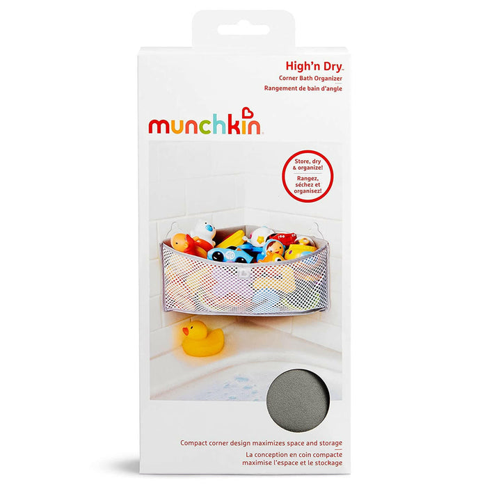 Munchkin High N Dry Corner Bath Organizer, Grey.