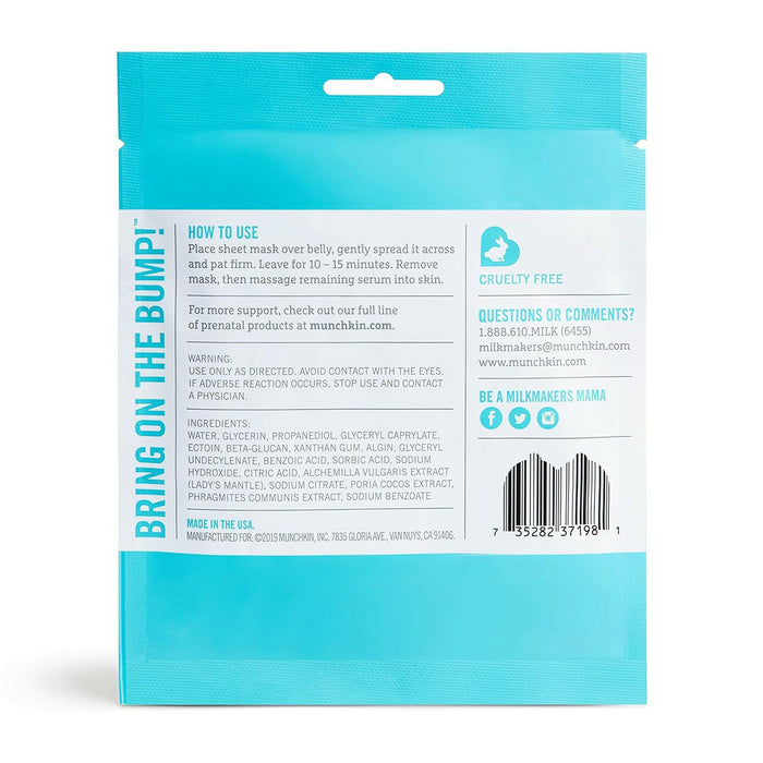 Munchkin Milkmakers Belly Mask for Pregnancy Skin Care & Stretch Marks, 1 Sheet Mask, 1 Count