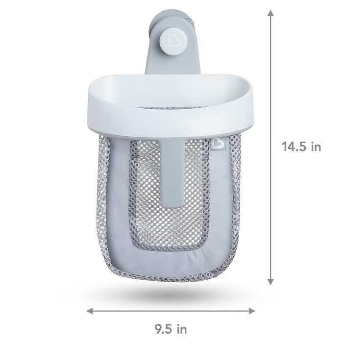Munchkin Super Scoop Hanging Bath Toy Storage with Quick Drying Mesh, Grey