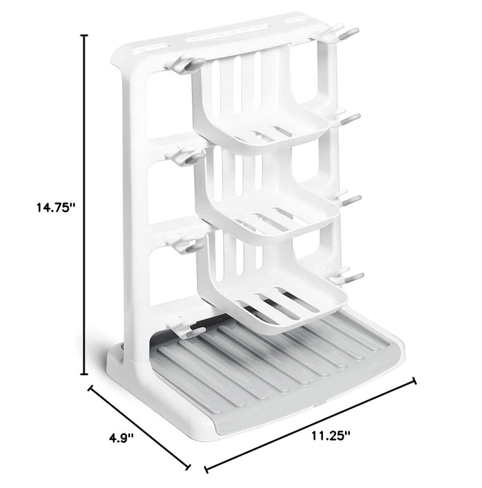 Munchkin Tidy Dry Space Saving Vertical Bottle Drying Rack, White
