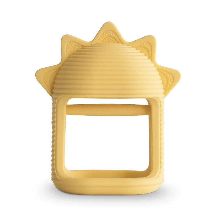 Mushie No-Drop Dino Teether (Sunshine)