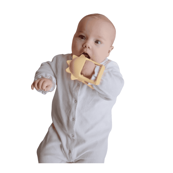 Mushie No-Drop Dino Teether (Sunshine)
