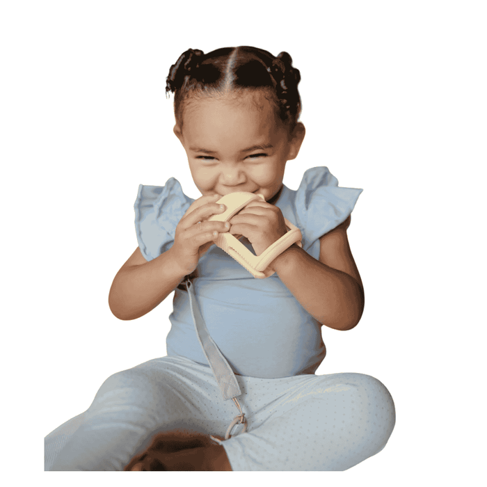 Mushie No-Drop Dino Teether (Sunshine)