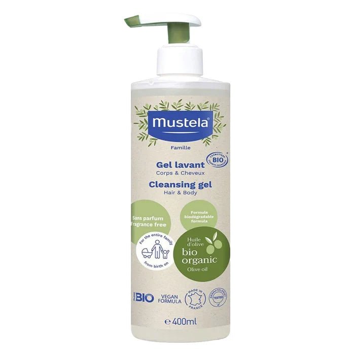 Mustela Certified Organic 2 in 1 Hair and Body Cleansing Gel (400ml)