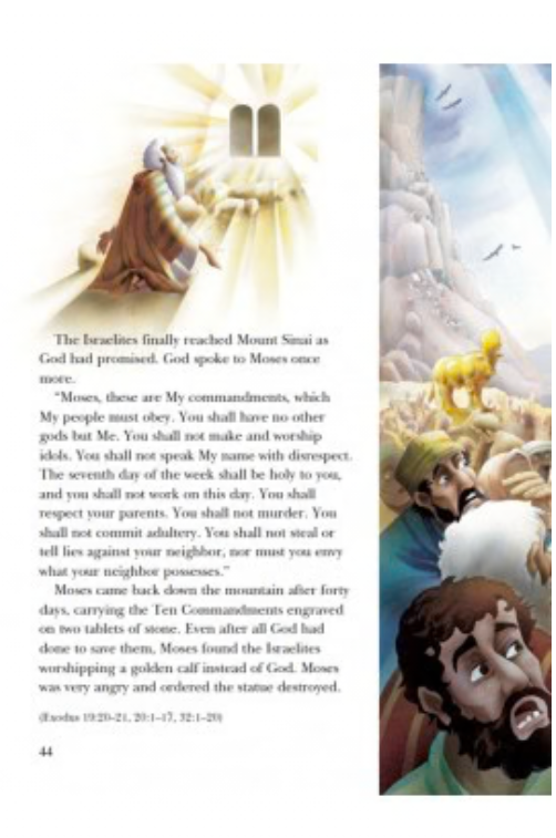 Open book page with text and images