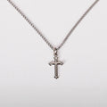 Necklace Cross Budded Sterling Silver 16-18"