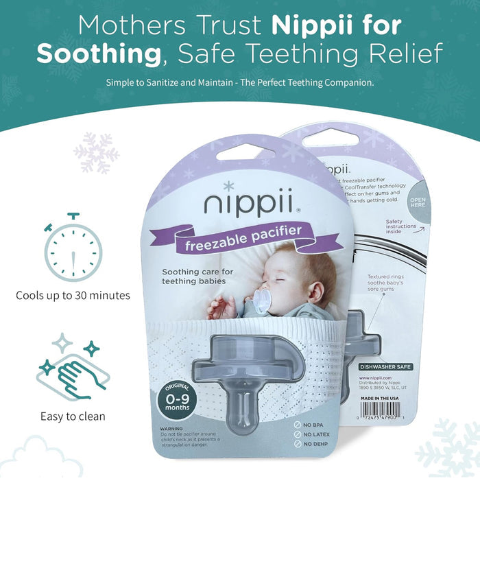 Nippi Freezable Pacifier for Teething - Silicone Teething Pacifier for Baby Teething Relief