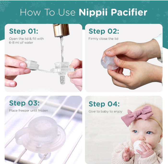 Nippi Freezable Pacifier for Teething - Silicone Teething Pacifier for Baby Teething Relief