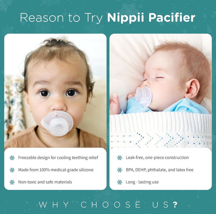 Nippi Freezable Pacifier for Teething - Silicone Teething Pacifier for Baby Teething Relief